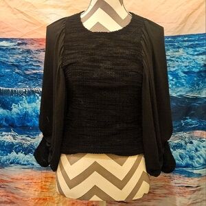 Ara Ara Korean sz S black top sheer sleeves